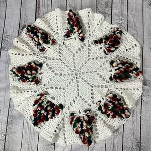 Handmade Crochet Grape Cluster Round Doily
